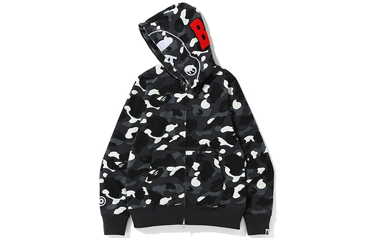 A BATHING APE BAPE Reflective Ape Head Zip-Up Hoodie Unisex Black Camo. 1F80-115-003 圖 4