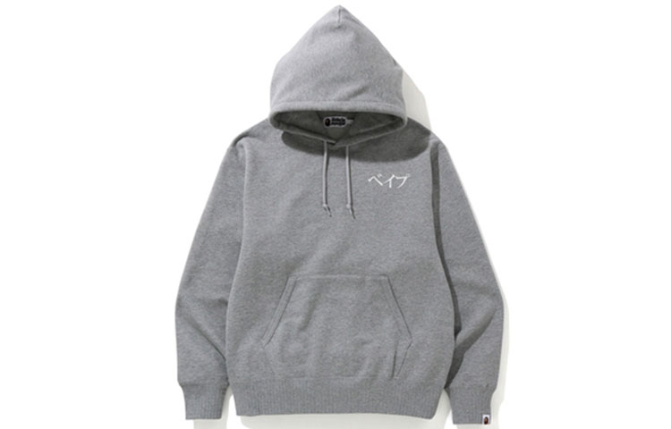 A BATHING APE BAPE Relaxed Pullover Fuji Cartoon Ape Back Logo Hoodie Grey Unisex 1F80-114-013