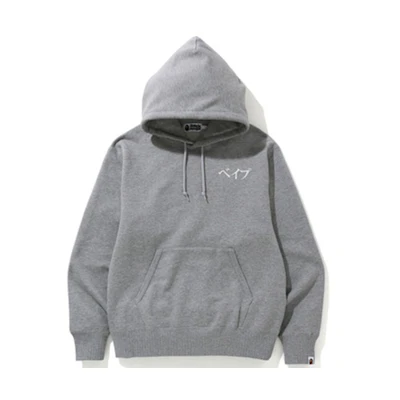 A BATHING APE BAPE Relaxed Pullover Fuji Cartoon Ape Back Logo Hoodie Grey Unisex 1F80-114-013
