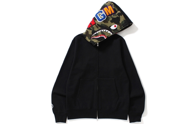 A BATHING APE Bape Shark Full Zip Hoodie Black  Classic Pullover Jacket. 1D80-115-012 圖 2