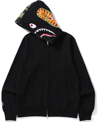 A BATHING APE Bape 鯊魚連帽拉鍊外套 黑色 經典套頭夾克. 1D80-115-012 Lookbook A BATHING APE Bape 鯊魚連帽拉鍊外套 黑色 經典套頭夾克. 1D80-115-012