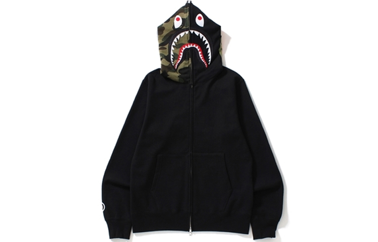 A BATHING APE Bape Shark Full Zip Hoodie Black  Classic Pullover Jacket. 1D80-115-012 圖 4