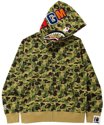 A BATHING APE BAPE 鯊魚拉鍊連帽外套 綠色迷彩 男女款 中國10周年限定版 OZXSWM11516X Order A BATHING APE BAPE 鯊魚拉鍊連帽外套 綠色迷彩 男女款 中國10周年限定版 OZXSWM11516X