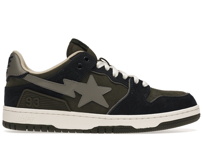 A Bathing Ape Bape SK8 Sta 'Army Green Dark Blue' 1H80-191-019