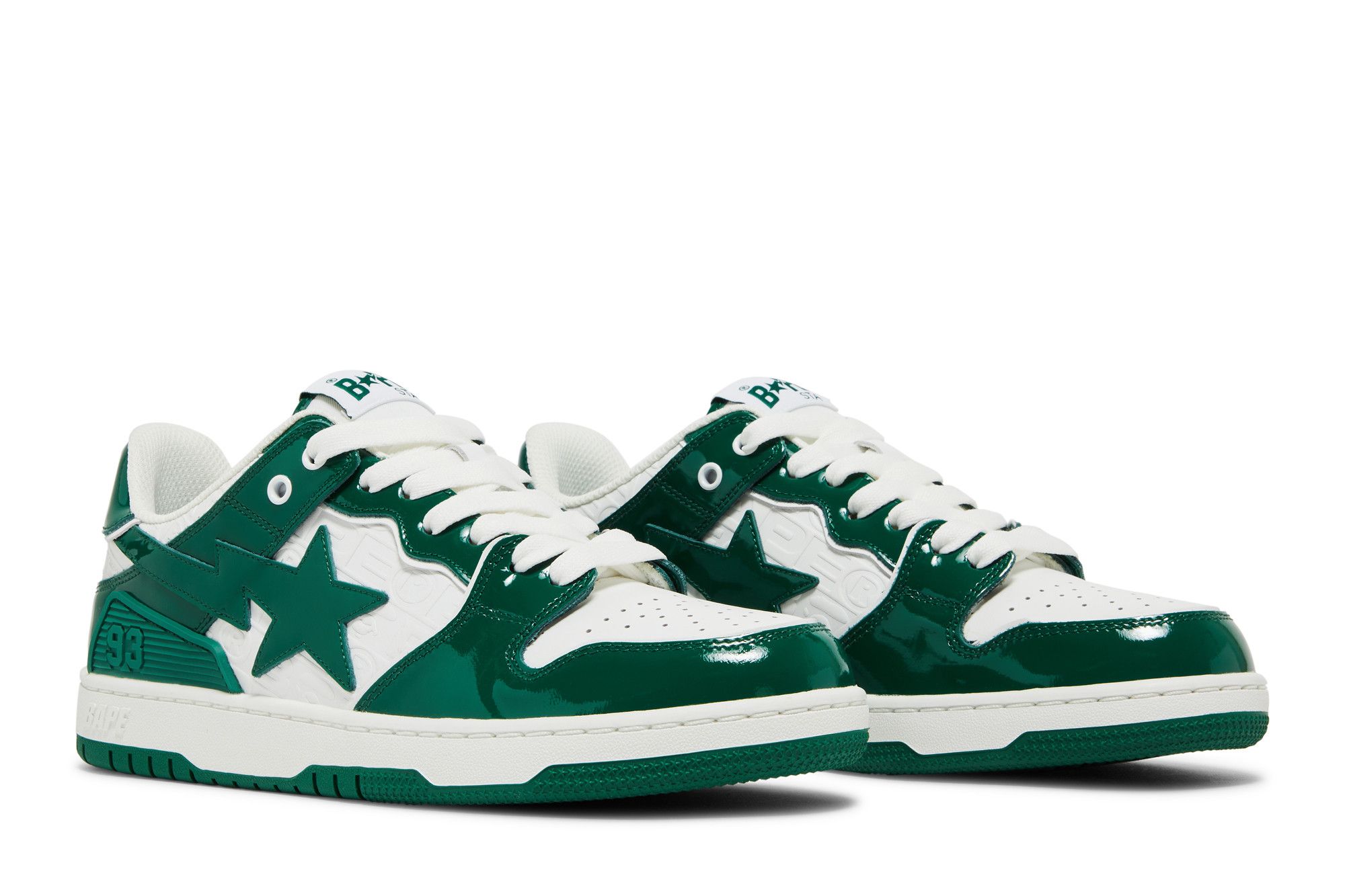 Cheap A Bathing Ape Bape SK8 Sta 綠白漆皮 001FWJ201003-GRN/1J20-191-003-GRN/1J20-291-003-GRN