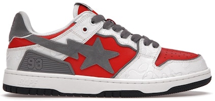 A Bathing Ape Bape SK8 Sta White Red 001FWH801017_RED_A A Bathing Ape Bape SK8 Sta White Red 001FWH801017_RED_A