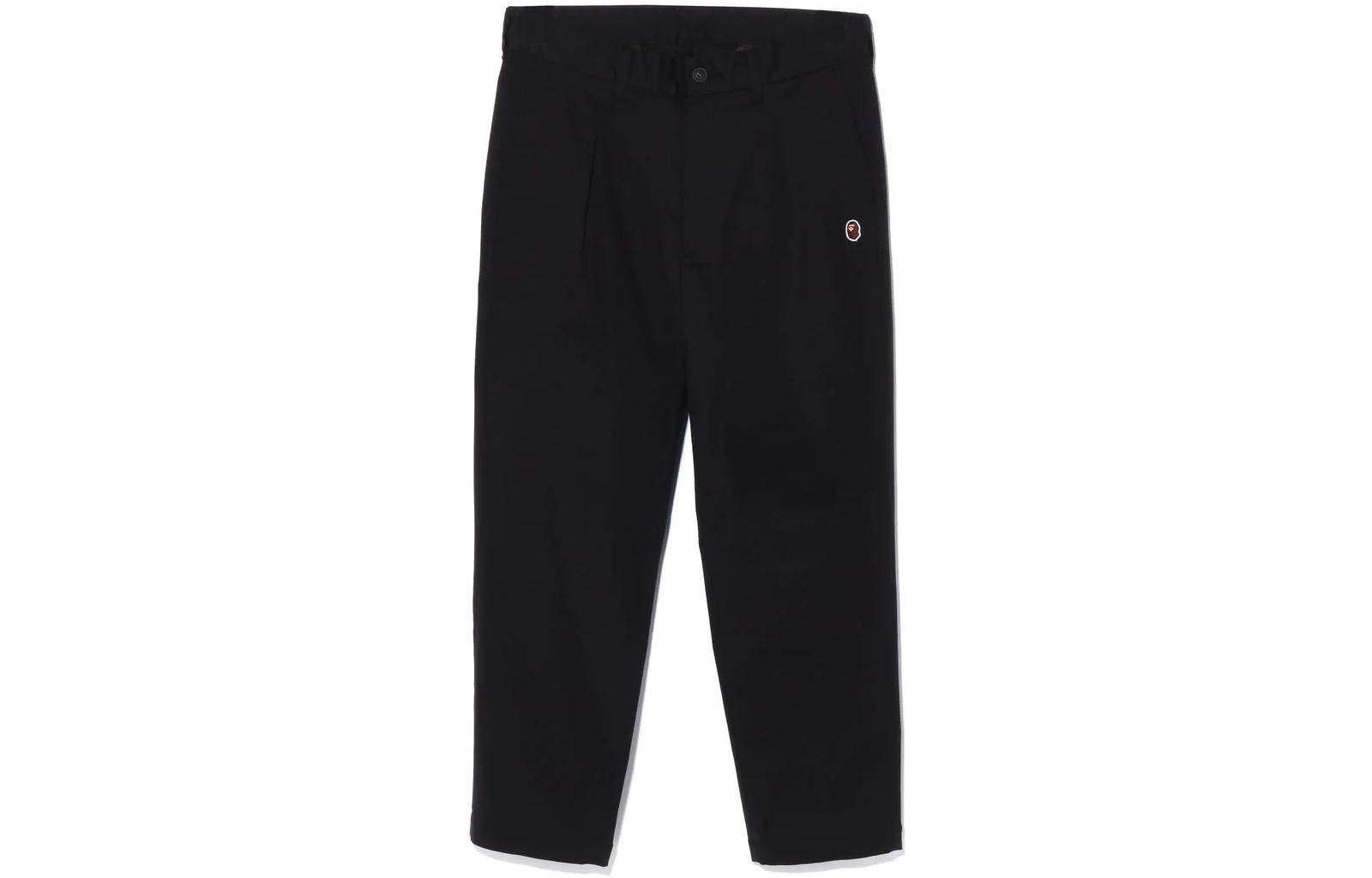 A BATHING APE Bape Solid Color Ape Embroidery Straight Casual Pants Men. 1I80-152-017