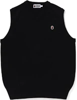 A BATHING APE BAPE Solid V-Neck Knit Vest Black (). 1J30-120-002 A BATHING APE BAPE Solid V-Neck Knit Vest Black (). 1J30-120-002