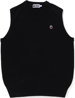 A BATHING APE BAPE 素色V領針織背心 黑色 1J30-120-002 Buy A BATHING APE BAPE 素色V領針織背心 黑色 1J30-120-002