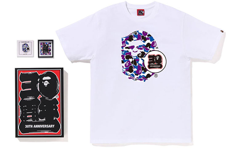 A BATHING APE Bape SS23 30th Anniversary HK Camo Ape Print T-Shirt & Set Unisex 1J22-110-033