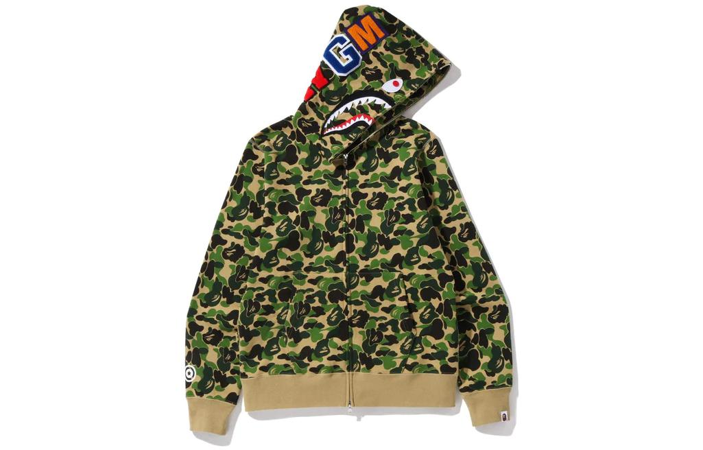 A BATHING APE Bape SS23 ABC Camo Shark Full Zip Hoodie Multicolor for Men. 1J30-115-007