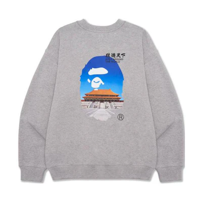 A BATHING APE Bape SS23 Palace Graphic Ape Head Crewneck Sweatshirt . 0ZXSWMX13002K
