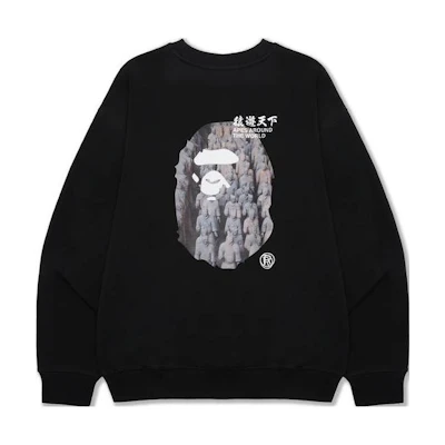 A BATHING APE Bape SS23 Terra Cotta Warrior Print Crewneck Sweatshirt . 0ZXSWMX13004K