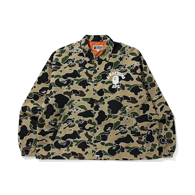 A BATHING APE Bape Sta Camo Printed Relaxed Fit Long Sleeve Coach Jacket Mens. 1H80-140-004