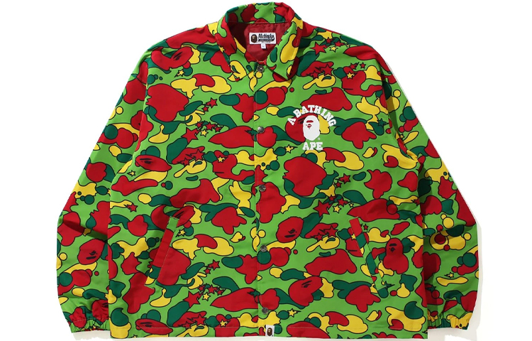 A BATHING APE Bape Sta Camo Printed Relaxed Fit Long Sleeve Coach Jacket Mens. 1H80-140-004 圖 4