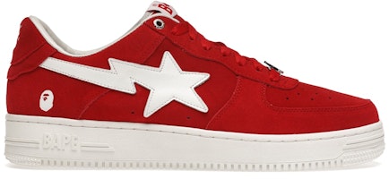 A Bathing Ape Bape Sta Low Red Suede 001FWH201047_RED A Bathing Ape Bape Sta Low Red Suede 001FWH201047_RED