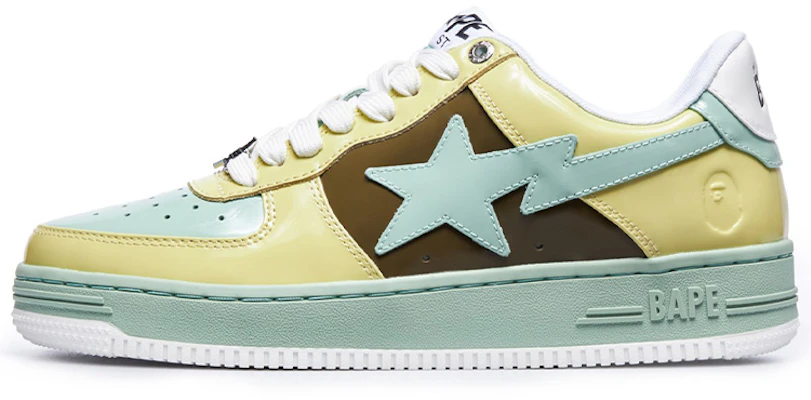 A BATHING APE BAPE STA Kulit Patent Kuning Hijau Coklat Low-Top Pria Sneakers 1I80-191-006 Yellow Green Brown Buy A BATHING APE BAPE STA Kulit Patent Kuning Hijau Coklat Low-Top Pria Sneakers 1I80-191-006 Yellow Green Brown