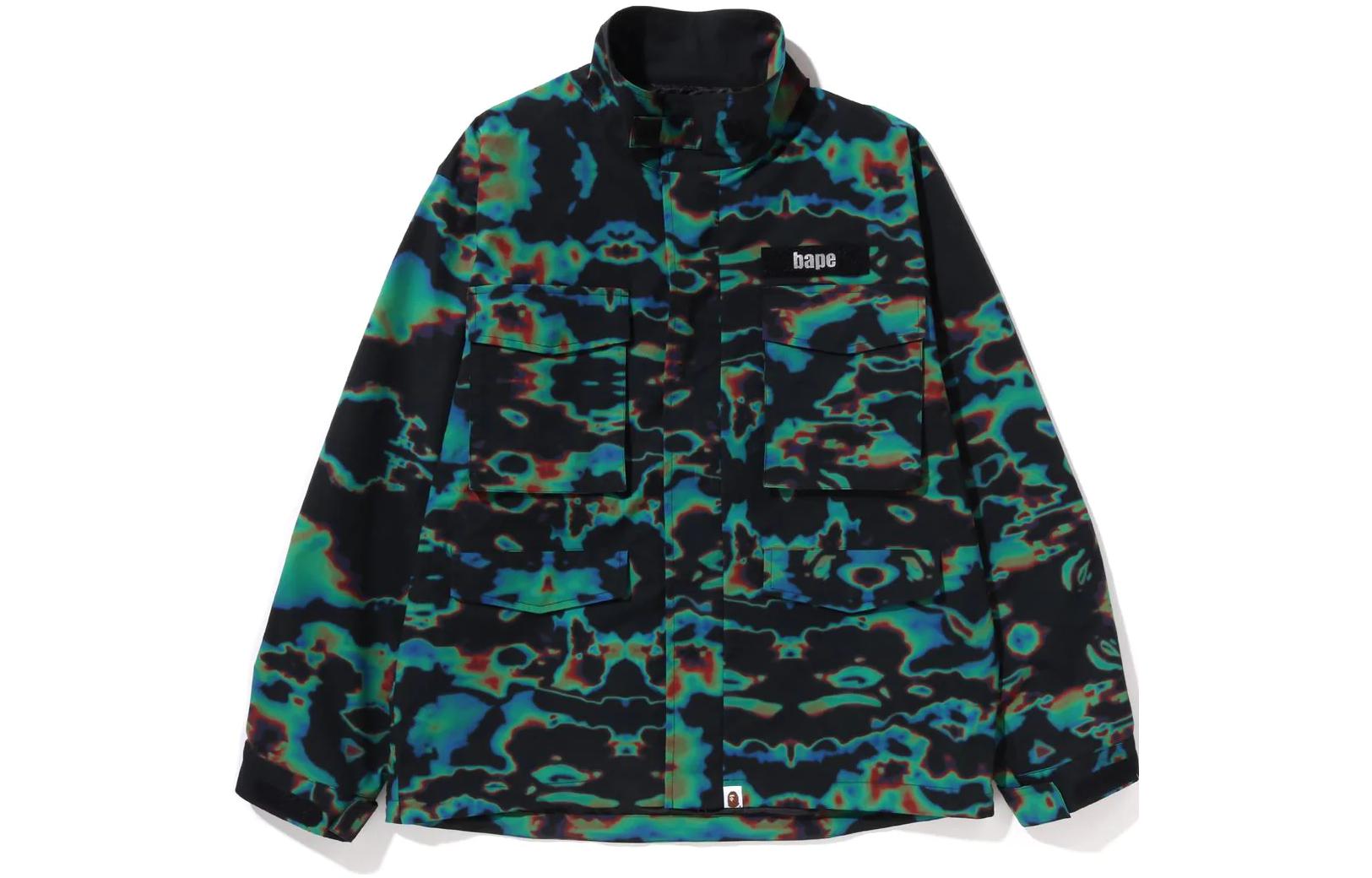 A BATHING APE Bape Stand Collar Zip Brand Logo Long Sleeve Jacket . 1J30-140-009