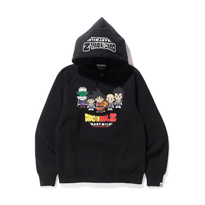 A BATHING APE BAPE Dragon Ball Z Pullover Hoodie Black Unisex Cartoon Print. bape-ss18-084