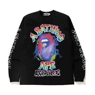 A BATHING APE BAPE READYMADE Spray Loose Fit Long Sleeve T-Shirt Men. 1H23-111-904