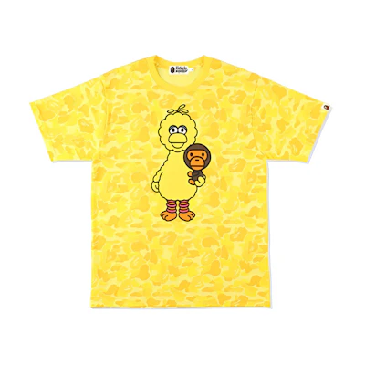 A BATHING APE Bape SESAME STREET Camo Print T-Shirt Collaboration. 2H23-109-927