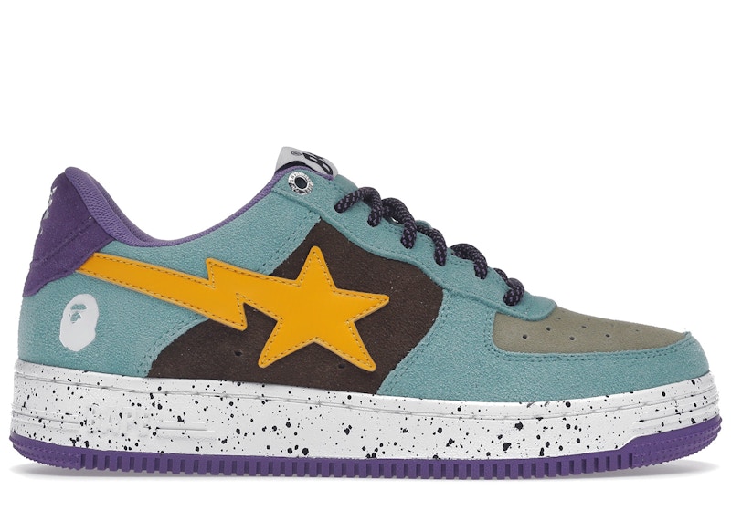A Bathing Ape Bapesta 'Teal Brown Yellow Suede' 1I20-191-008