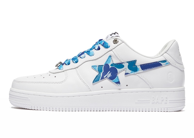 A Bathing Ape Bapesta Low 'White ABC Camo Blue'