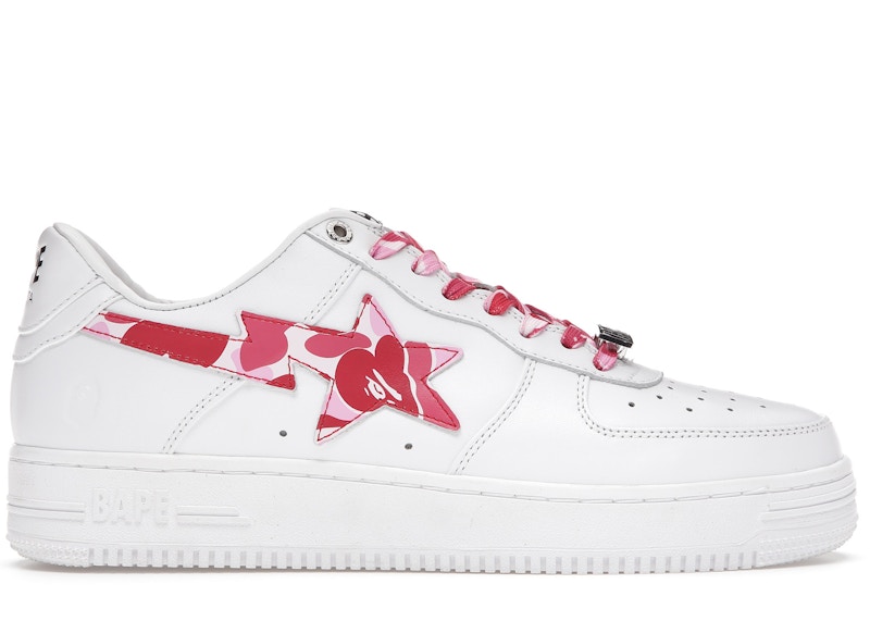 A Bathing Ape Bapesta Low 'White ABC Camo Pink'