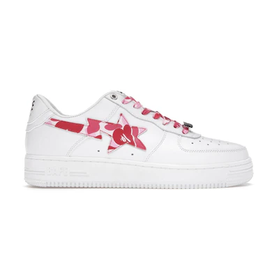 A Bathing Ape Bapesta Low 'White ABC Camo Pink'