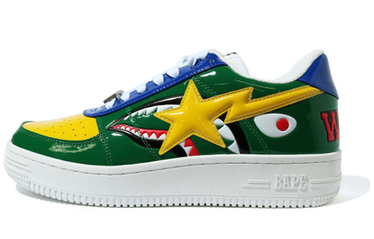 A Bathing Ape Bapesta Low M2 'Shark Face - Green' 1G30191002 GRN
