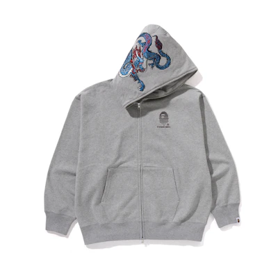 A BATHING APE FW24 A Rising Bape Hoodie Tiger Logo Embroidered Zip-Up. 1K70-115-002