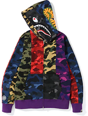 A BATHING APE 鲨鱼系列 BAPE MIX CAMO 狂躁鲨鱼连帽拉链外套 男女款。 1F30-115-006 Order A BATHING APE 鲨鱼系列 BAPE MIX CAMO 狂躁鲨鱼连帽拉链外套 男女款。 1F30-115-006
