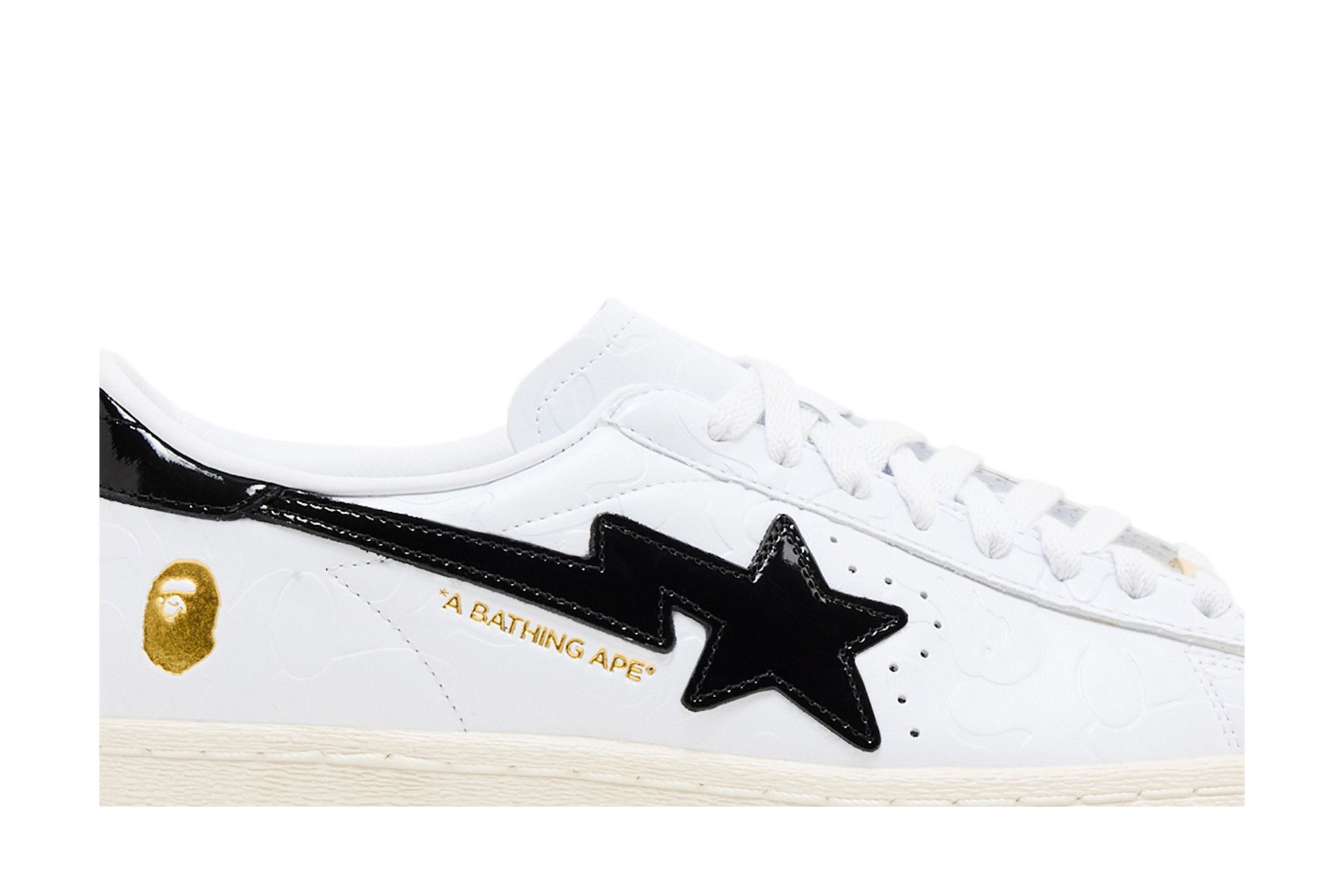 Lookbook A Bathing Ape x adidas Superstar Vintage 'White Black' JR2701