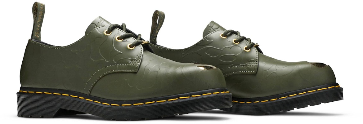 A Bathing Ape x Dr. Martens Emboss 1461 'Khaki' Lelaki Kasut Trendy 24920272 Cheap A Bathing Ape x Dr. Martens Emboss 1461 'Khaki' Lelaki Kasut Trendy 24920272