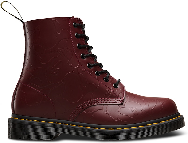A Bathing Ape x Dr. Martens Emboss Camo 1460 'Cherry Smooth' 23568600