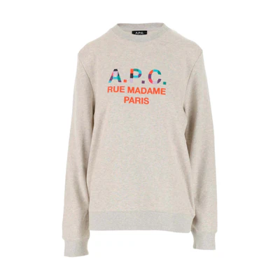 A.P.C. Alphabet Print Crewneck Loose Fit Long Sleeve Sweatshirt Gray COEZFH27743-PAA