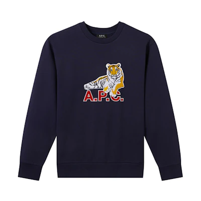 A.P.C. Animal Alphabet Print Sweatshirt Unisex Deep Sea Blue COEWW-M27724-IAK