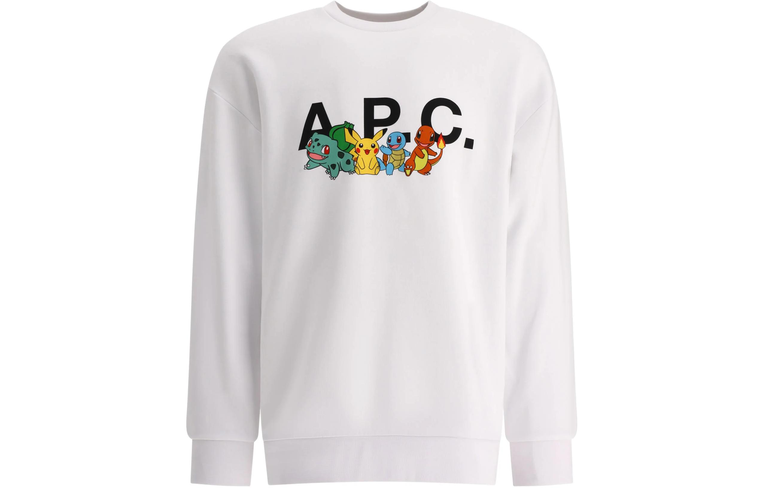 A.P.C. Anime Graphic Print Crewneck Sweatshirt White - COGVFH27856-AAB