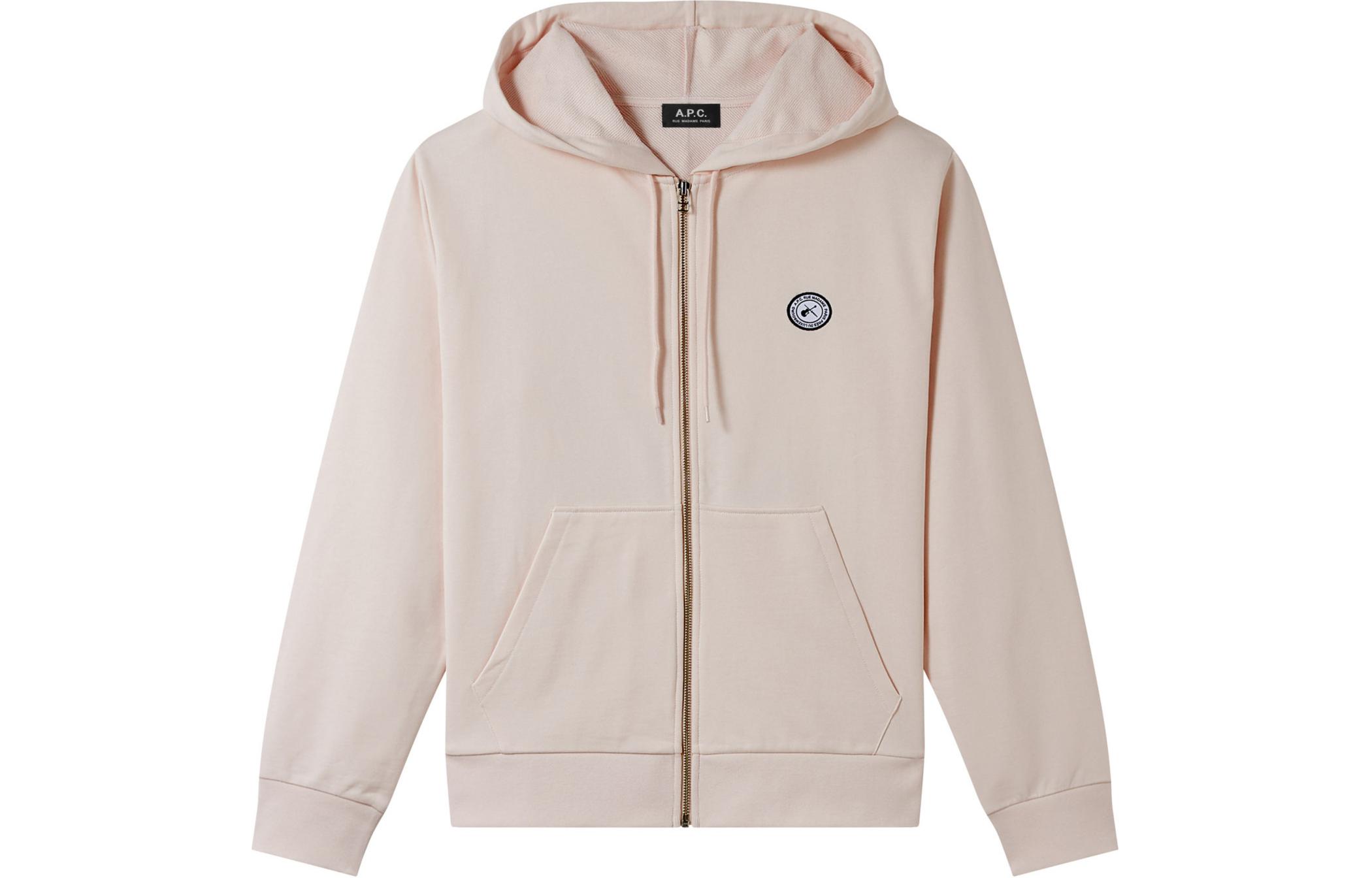 A.P.C. Badge Logo Hoodie Jacket Pink () COESTH27678FABFAB