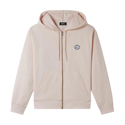 A.P.C. Badge Logo Hoodie Jacket Pink () COESTH27678FABFAB