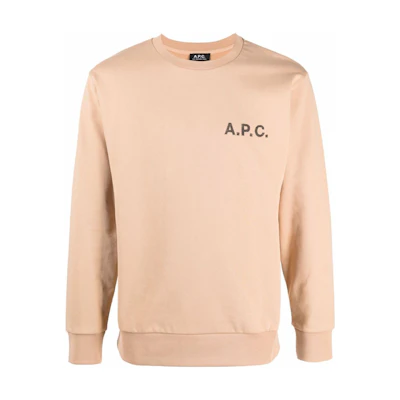 A.P.C. Beige Crewneck Sweatshirt with Solid Logo Print COERHH27669BAA
