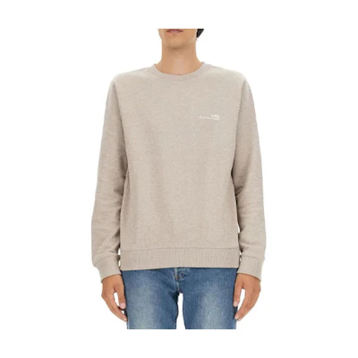 A.P.C. Beige Loose Fit Crewneck Sweatshirt with Letter Print COGAUH27608-PBB