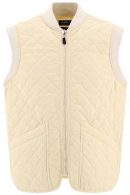 A.P.C. Jaket Beige Tanpa Lengan Berzip Warna Solid COETZH02846BAI Buy A.P.C. Jaket Beige Tanpa Lengan Berzip Warna Solid COETZH02846BAI