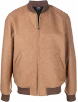 A.P.C. Beige Zip-Up Bomber Jacket with Stand Collar WVAXFH02596-BAC A.P.C. Beige Zip-Up Bomber Jacket with Stand Collar WVAXFH02596-BAC