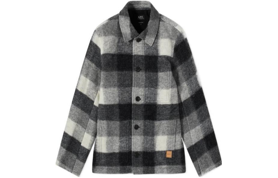 A.P.C. Black Checked Single-Breasted Long-Sleeve Jacket WOAPKH02713-LAD