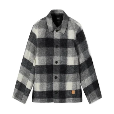 A.P.C. Black Checked Single-Breasted Long-Sleeve Jacket WOAPKH02713-LAD