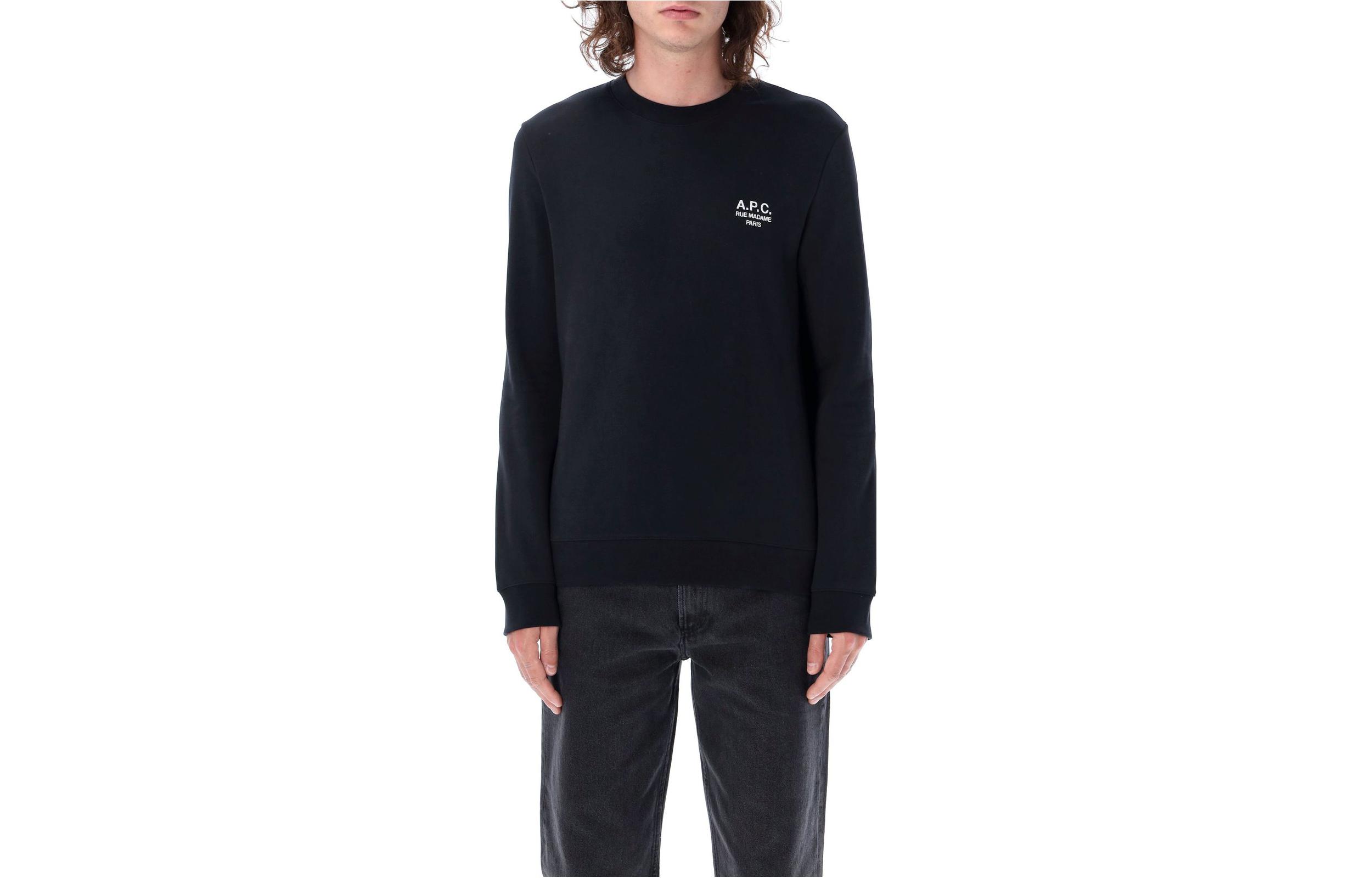A.P.C. Black Crewneck Sweatshirt with Logo H27699COEZD-LZZ