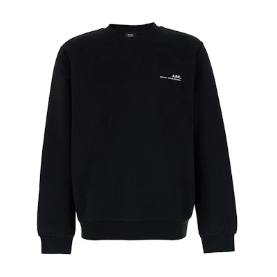 A.P.C. Black Long-Sleeve Crewneck Pullover Sweatshirt with Logo COHBP-M27927-TZC