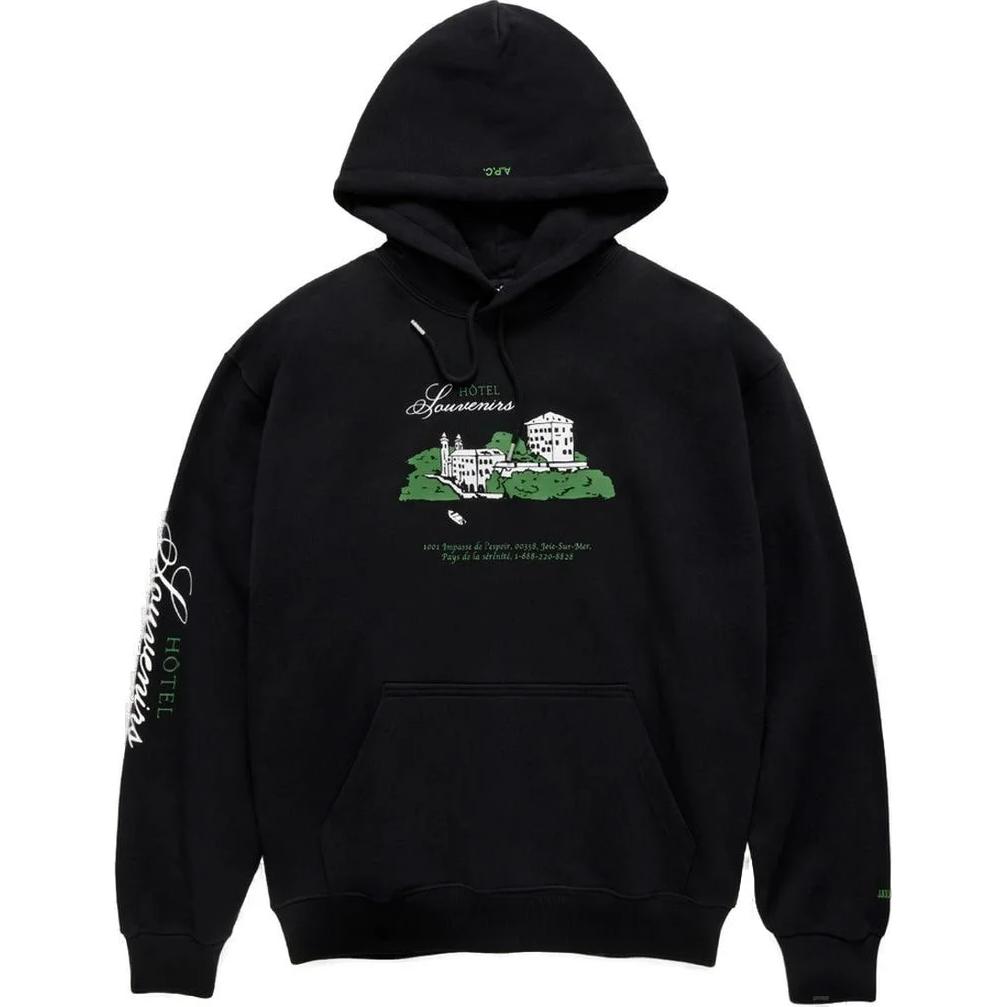 A.P.C. Black Loose-Fit Hoodie with Letter Print Design COHCPM27938-LZZ