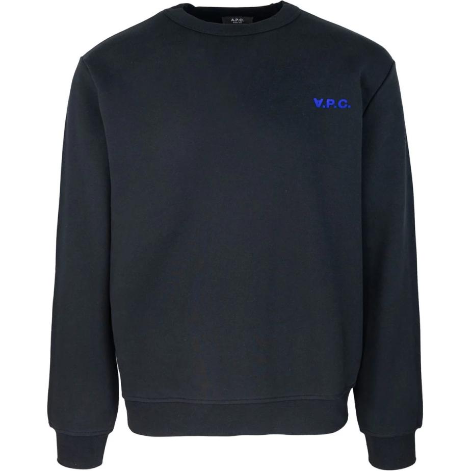 A.P.C. Black Pullover Crewneck Sweatshirt with Letter Print COHBRH27916-TZK